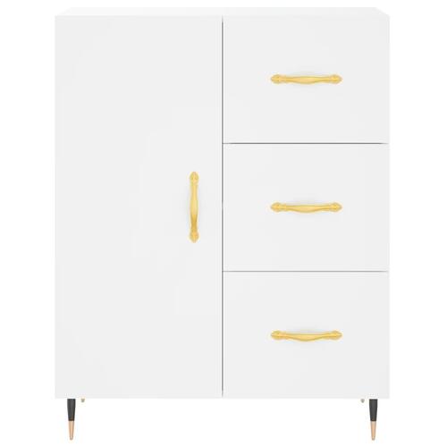 Højskab 69,5x34x180 cm konstrueret træ hvid