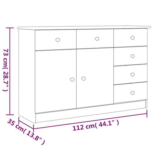 Skænk ALTA 112x35x73 cm massivt fyrretræ