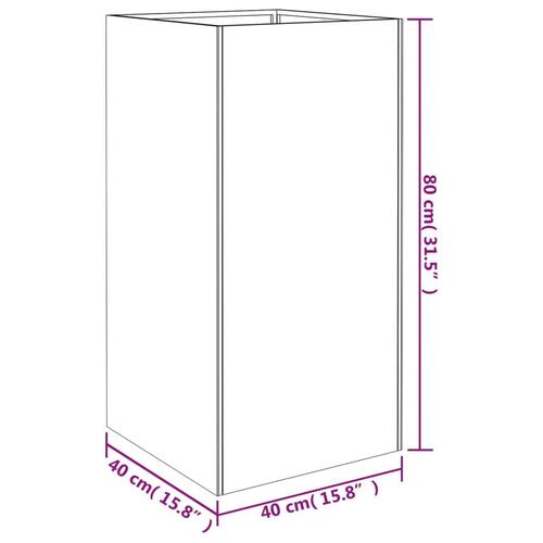 Plantekrukke 40x40x80 cm cortenstål