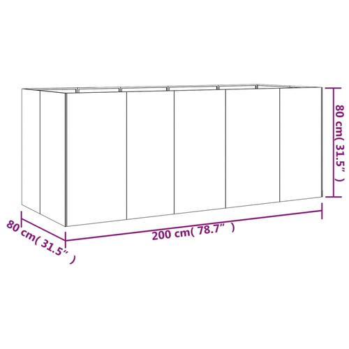Højbed 200x80x80 cm cortenstål
