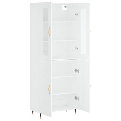 Højskab 69,5x34x180 cm konstrueret træ hvid