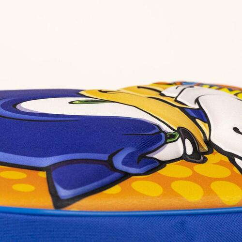 3D Skoletaske Sonic Orange Blå 25 x 31 x 9 cm