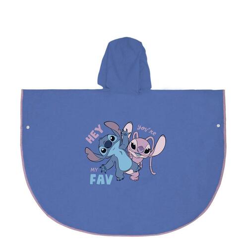 Vandtætte Poncho med Hætte Stitch Blå 5-6 år