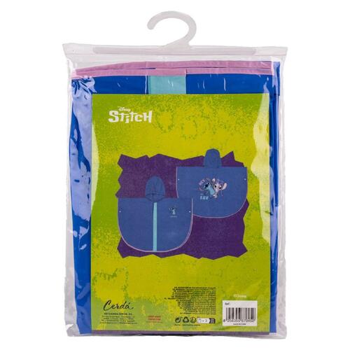 Vandtætte Poncho med Hætte Stitch Blå 5-6 år