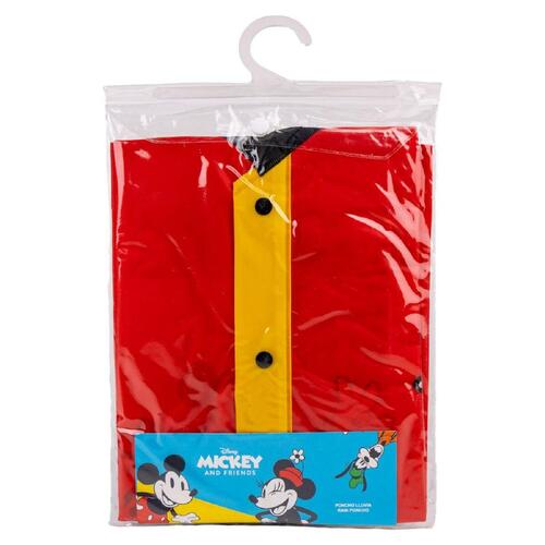 Vandtætte Poncho med Hætte Mickey Mouse Rød 5-6 år