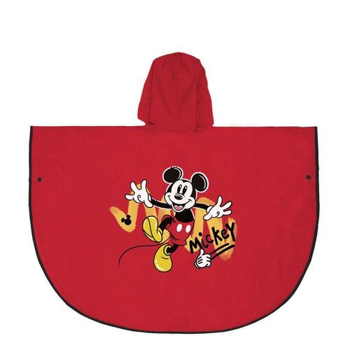 Vandtætte Poncho med Hætte Mickey Mouse Rød 5-6 år