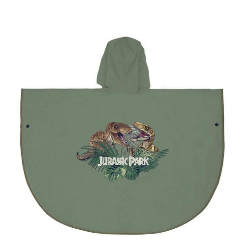 Vandtætte Poncho med Hætte Jurassic Park Grøn 5-6 år