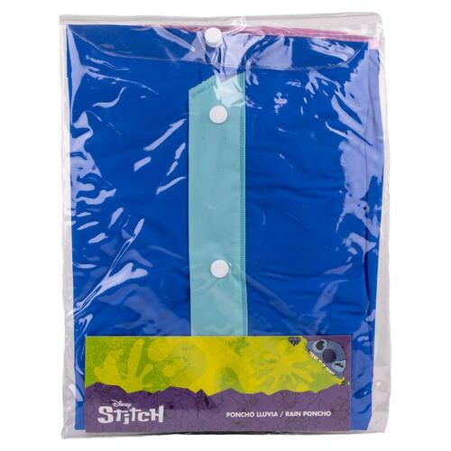 Vandtætte Poncho med Hætte Stitch Blå 3-4 år