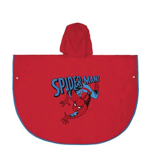 Vandtætte Poncho med Hætte Spider-Man Rød 5-6 år