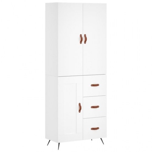 Højskab i konstrueret træ 69,5 x 34 x 180 cm - hvid