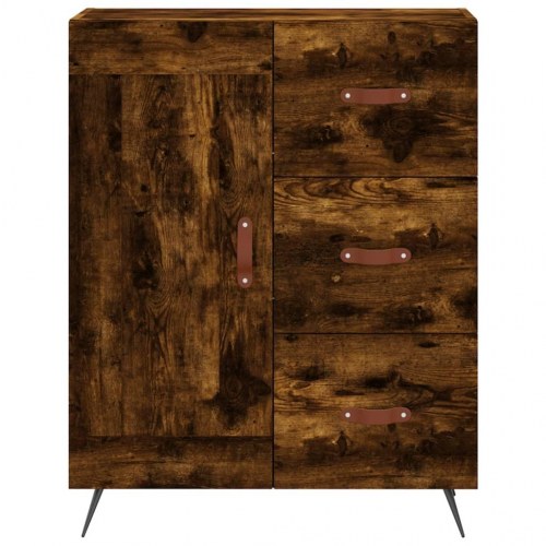 Højskab 69,5x34x180 cm konstrueret træ røget egetræsfarve