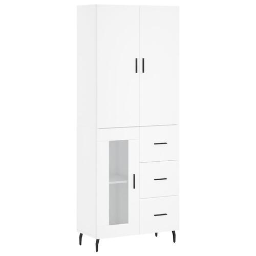 Højskab 69,5x34x180 cm konstrueret træ hvid