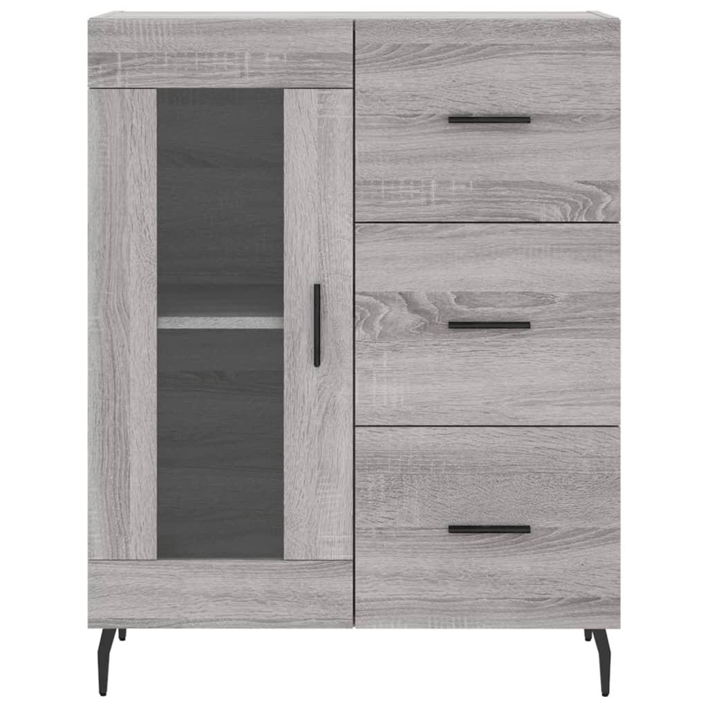 Højskab 69,5x34x180 cm konstrueret træ grå sonoma-eg