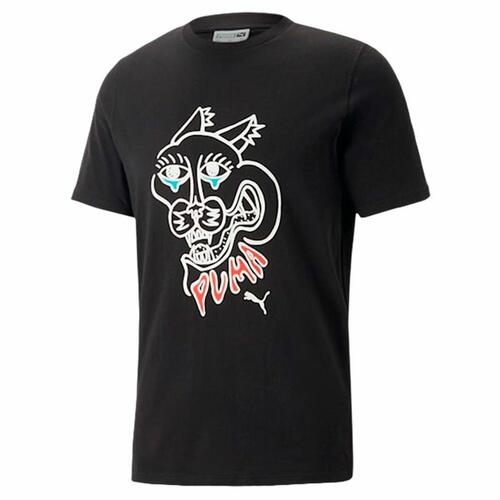 Kortærmet T-shirt til Mænd Puma Gaphics Sort M
