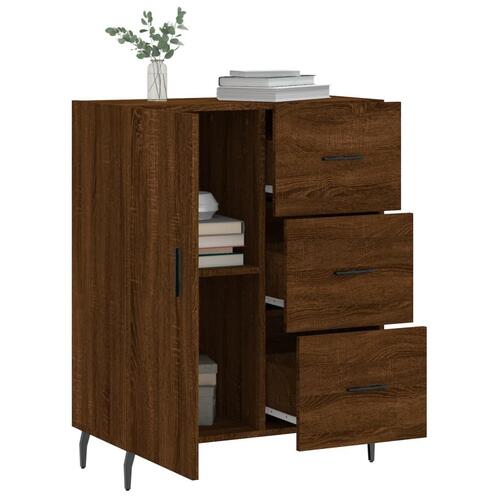 Skænk 69,5x34x90 cm konstrueret træ brun egetræsfarve