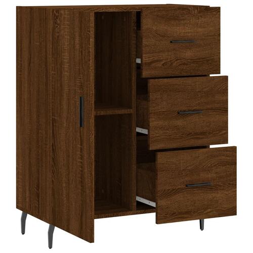 Skænk 69,5x34x90 cm konstrueret træ brun egetræsfarve