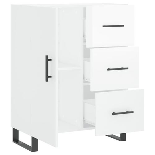 Skænk 69,5x34x90 cm konstrueret træ hvid højglans