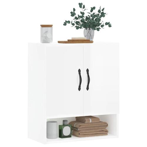 Vægskab 60x31x70 cm konstrueret træ hvid højglans