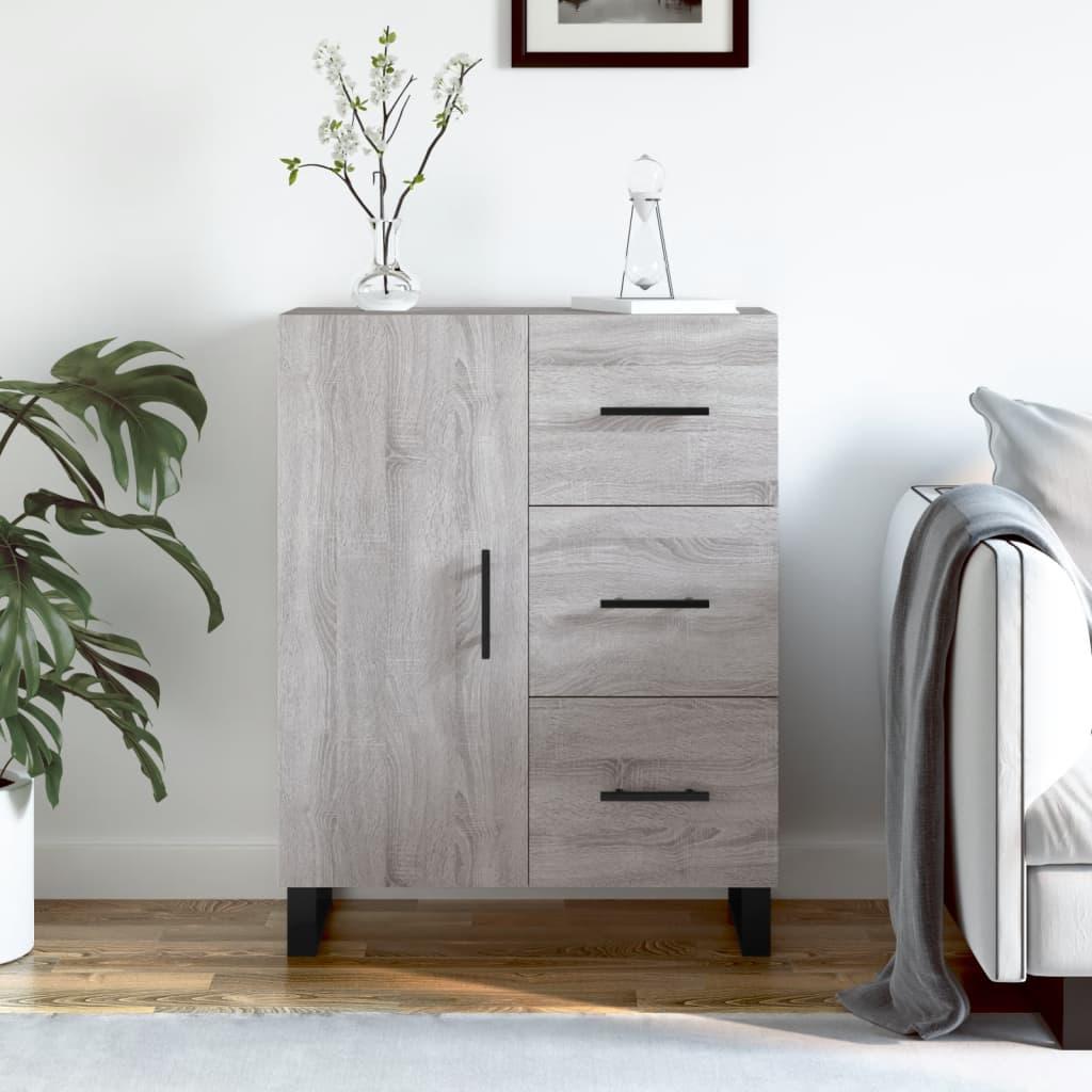 Skænk 69,5x34x90 cm konstrueret træ grå sonoma-eg