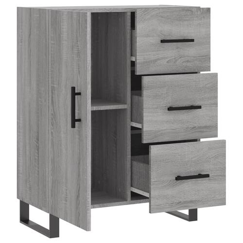 Skænk 69,5x34x90 cm konstrueret træ grå sonoma-eg