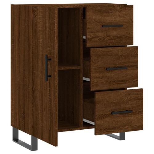 Skænk 69,5x34x90 cm konstrueret træ brun egetræsfarve