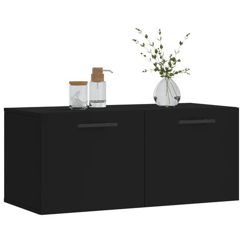 Vægskab 80x36,5x35 cm konstrueret træ sort