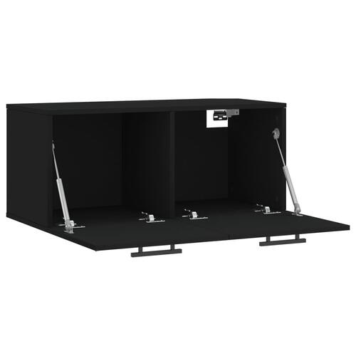 Vægskab 80x36,5x35 cm konstrueret træ sort