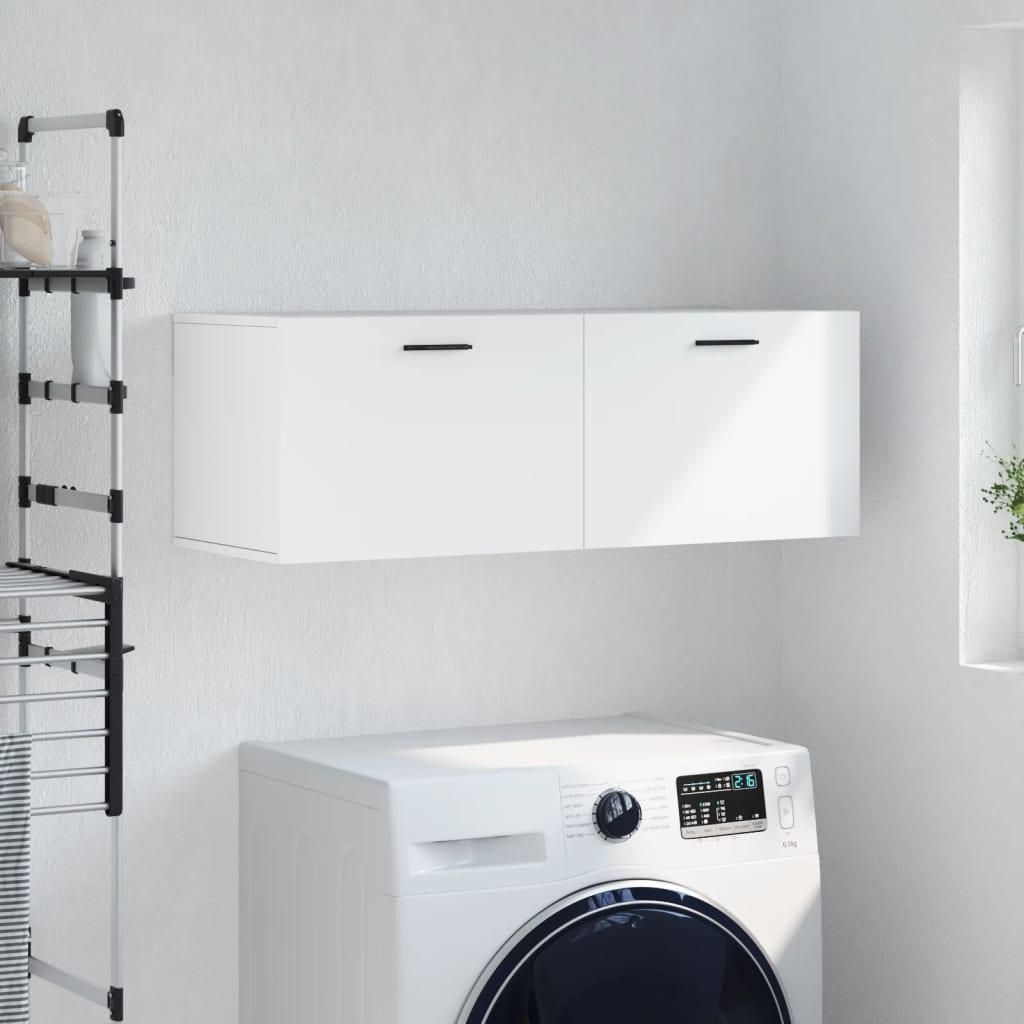 Vægskab 100 × 36,5 × 35 cm i hvidt konstrueret træ billede