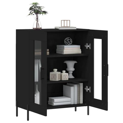 Skænk 69,5x34x90 cm konstrueret træ sort
