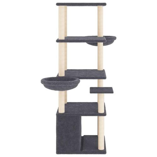 Kradsetræ med sisalstolper 147 cm mørkegrå