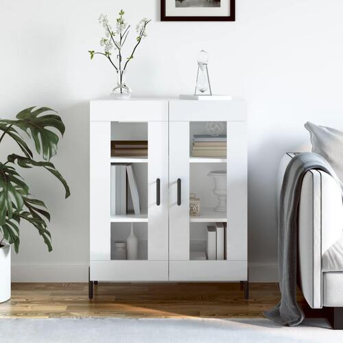 Skænk 69,5x34x90 cm konstrueret træ hvid højglans