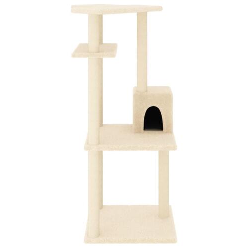 Kradsetræ med sisalstolper 123 cm cremefarvet