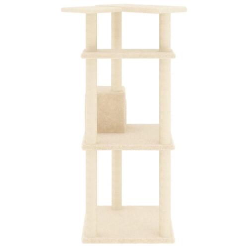Kradsetræ med sisalstolper 123 cm cremefarvet