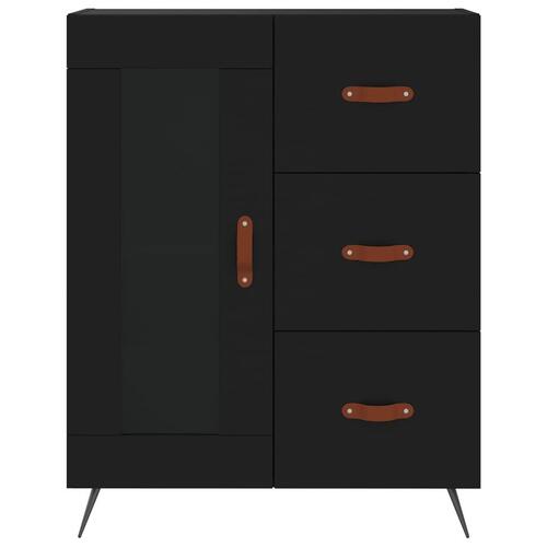 Skænk 69,5x34x90 cm konstrueret træ sort