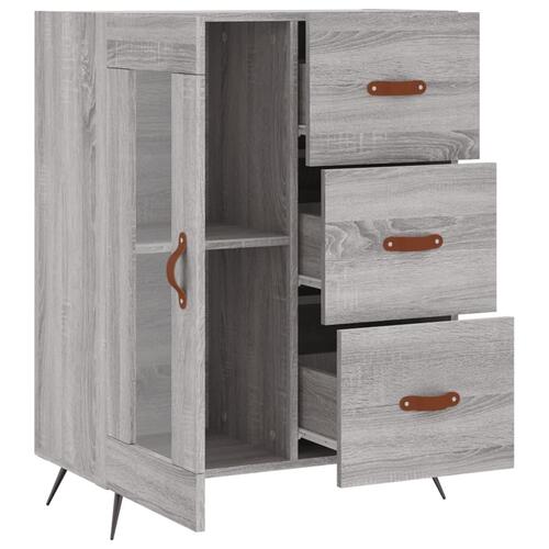 Skænk 69,5x34x90 cm konstrueret træ grå sonoma-eg