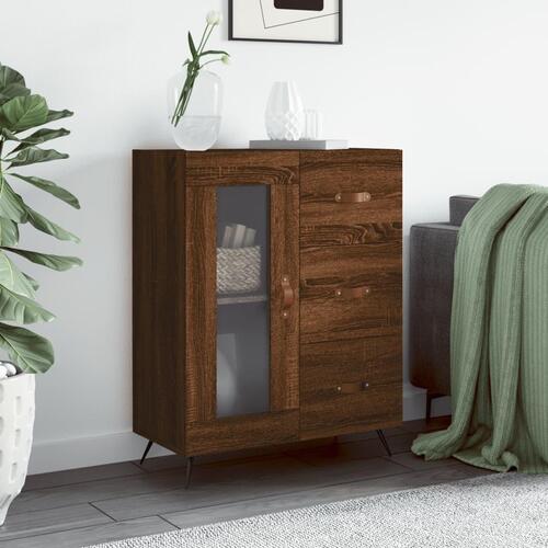 Skænk 69,5x34x90 cm konstrueret træ brun egetræsfarve