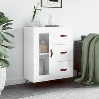 Skænk 69,5x34x90 cm konstrueret træ hvid højglans