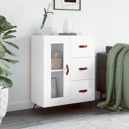 Skænk 69,5x34x90 cm konstrueret træ hvid højglans