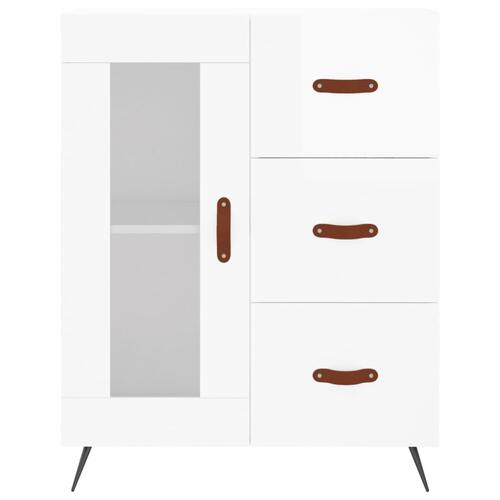 Skænk 69,5x34x90 cm konstrueret træ hvid højglans