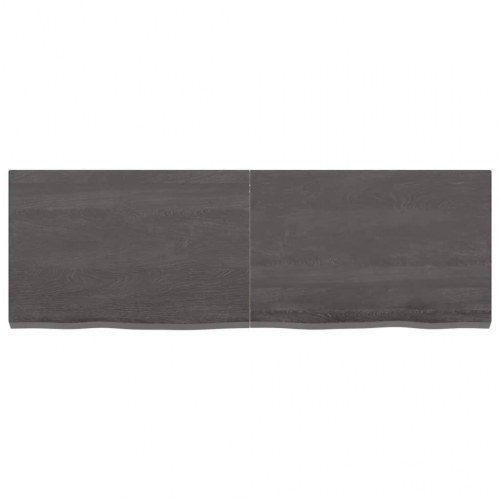 Væghylde 120x40x(2-4) cm behandlet massivt egetræ mørkebrun