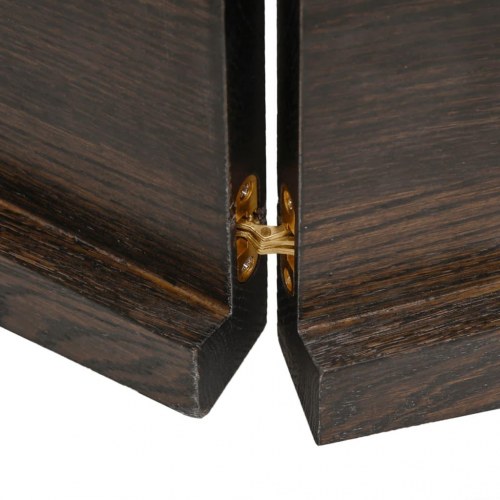 Væghylde 120x40x(2-4) cm behandlet massivt egetræ mørkebrun