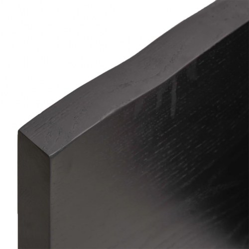 Væghylde 120x40x(2-4) cm behandlet massivt egetræ mørkebrun