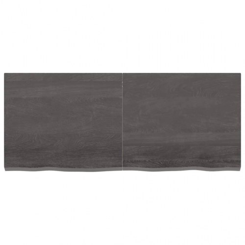 Væghylde 120×50×(2-4) cm i behandlet massivt egetræ - mørkebrun