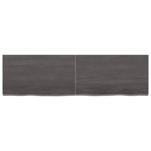 Væghylde 140x40x(2-4) cm behandlet massivt egetræ mørkebrun