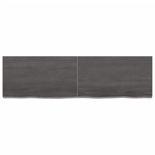 Væghylde 140x40x(2-6) cm behandlet massivt egetræ mørkebrun