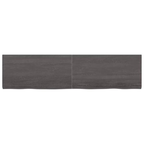 Væghylde 160x40x(2-4) cm behandlet massivt egetræ mørkebrun
