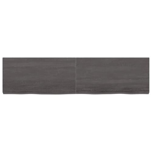 Væghylde 160x40x(2-6) cm behandlet massivt egetræ mørkebrun