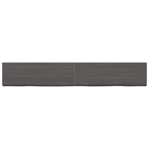 Væghylde 180x40x(2-4) cm behandlet massivt egetræ mørkebrun
