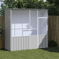 Fuglebur 215x78x200 cm galvaniseret stål grå