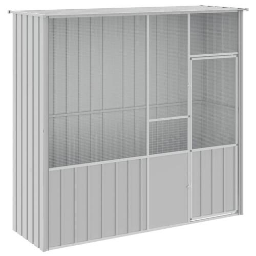 Fuglebur 215x78x200 cm galvaniseret stål grå
